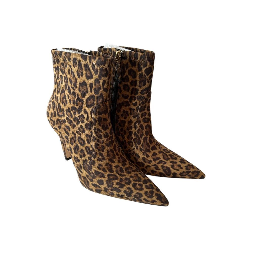 Good American Boots Women's Size 8 Cheetah Print Pointed Toe Ankle Booties New - Picture 5 of 9